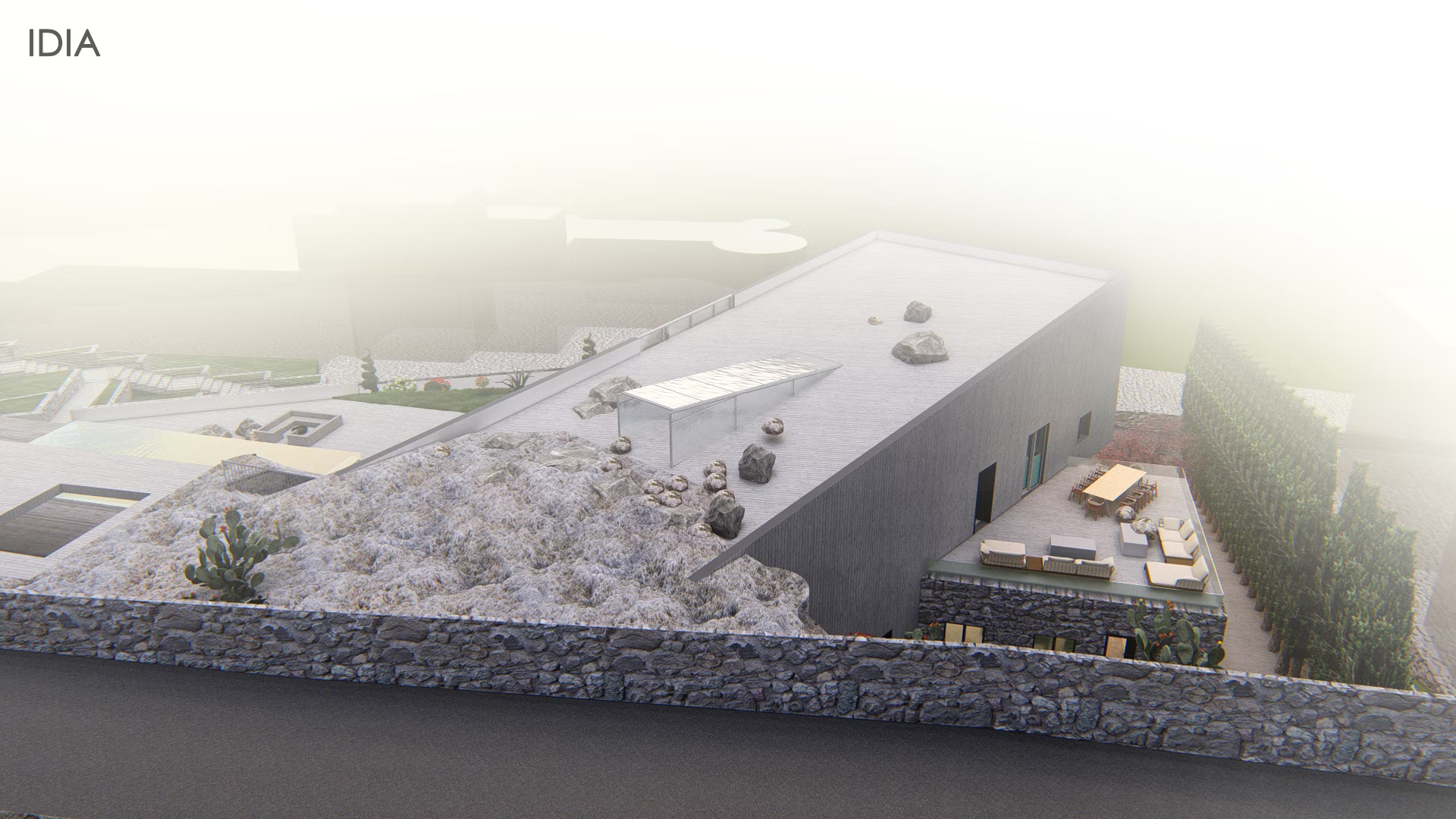 Modern Rock House Exterior